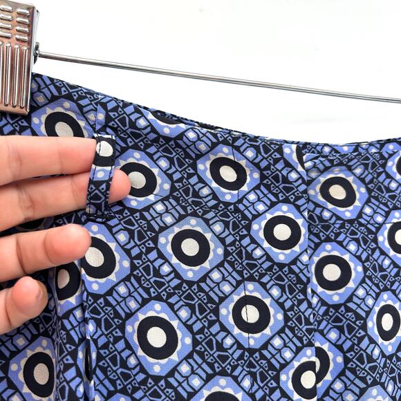 ETRO Women’s Silk Blue Geometric Patterned Statement Pants 48 Size 12 Cropped - Picture 7 of 12